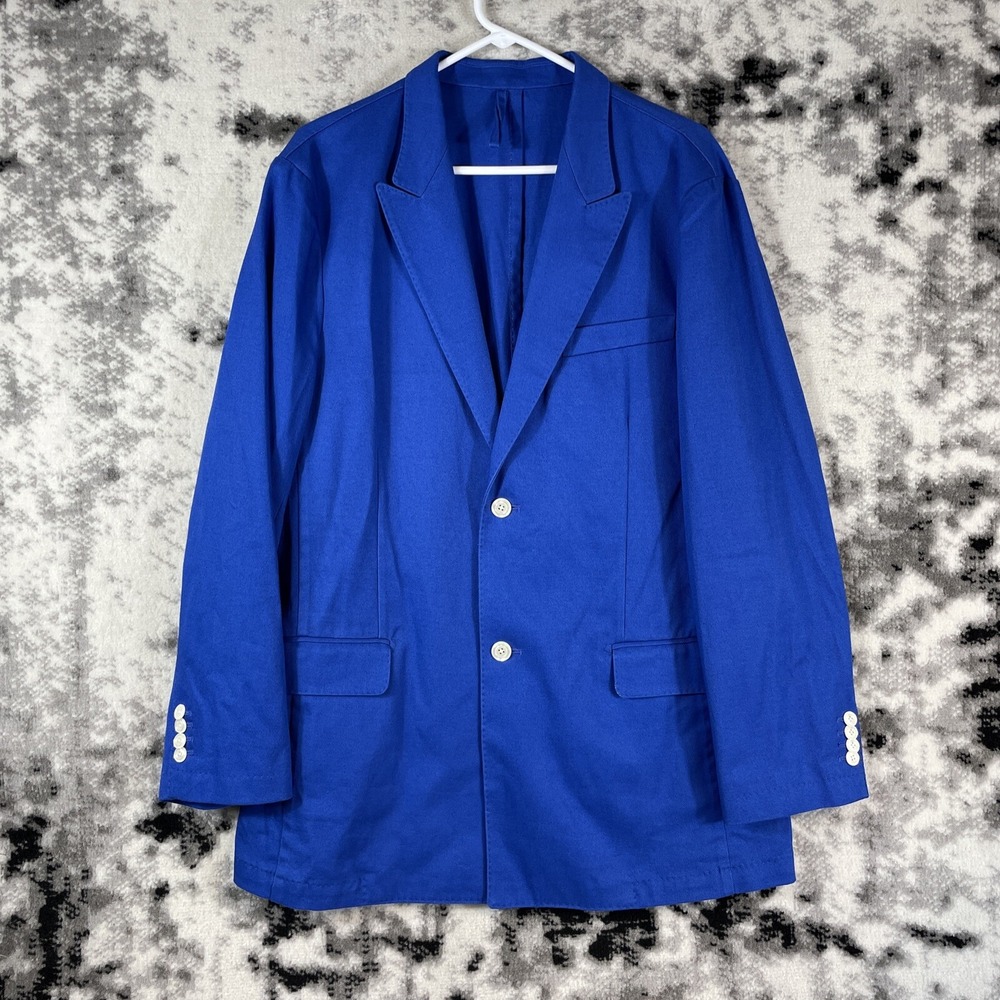 J Peterman Jacket Mens Size 42 Blue Cotton Office Career Comfort